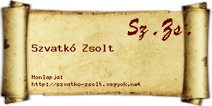 Szvatkó Zsolt névjegykártya